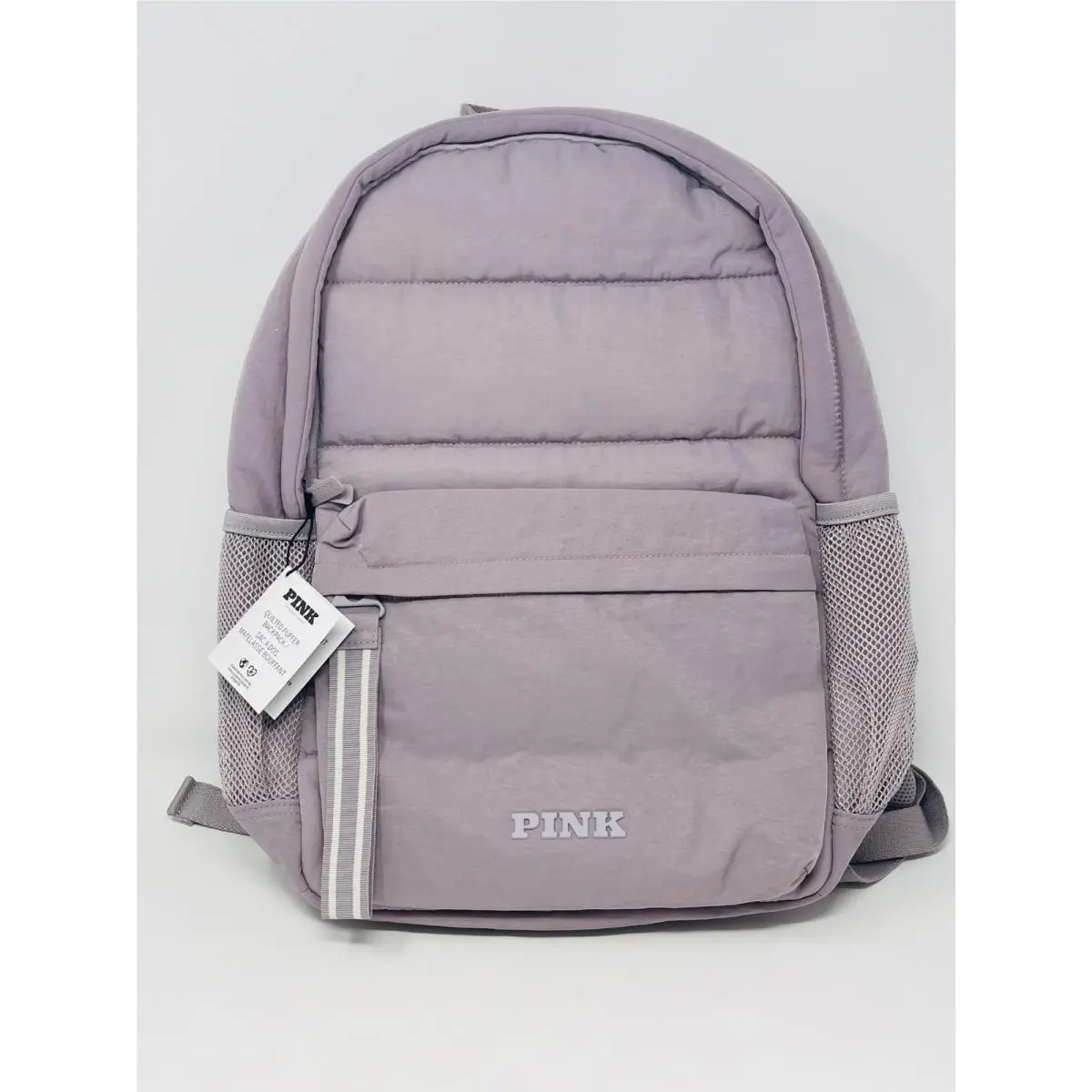 Victoria’s Secret Pink School Backpack Quilted Puffer Solid Spring Violet Newtag