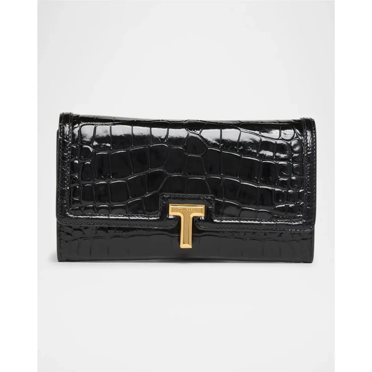 Tom Ford Wallis Flap Wallet in Shiny Croc-embossed Leather Orig$1600 W/tax