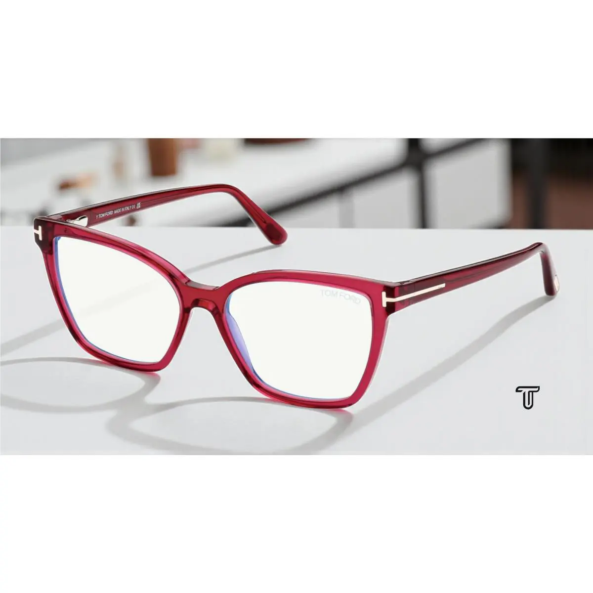 Tom Ford FT5812-B 074 Butterfly Pink Blue Block Lens 53 mm Women`s Eyeglasses