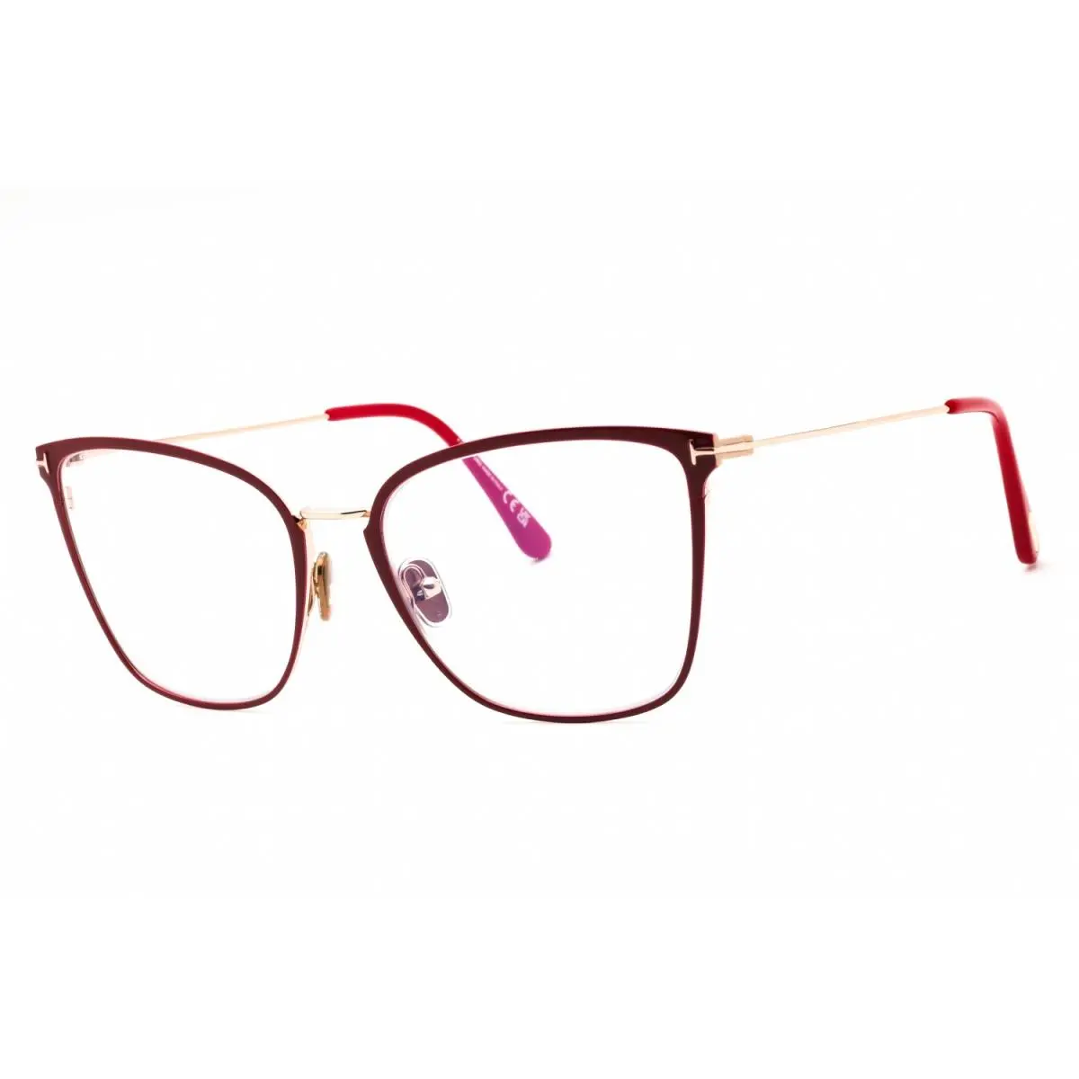FT5839-B 075 Eyeglasses Shiny Fuxia Clear Frame 56mm by Tom Ford