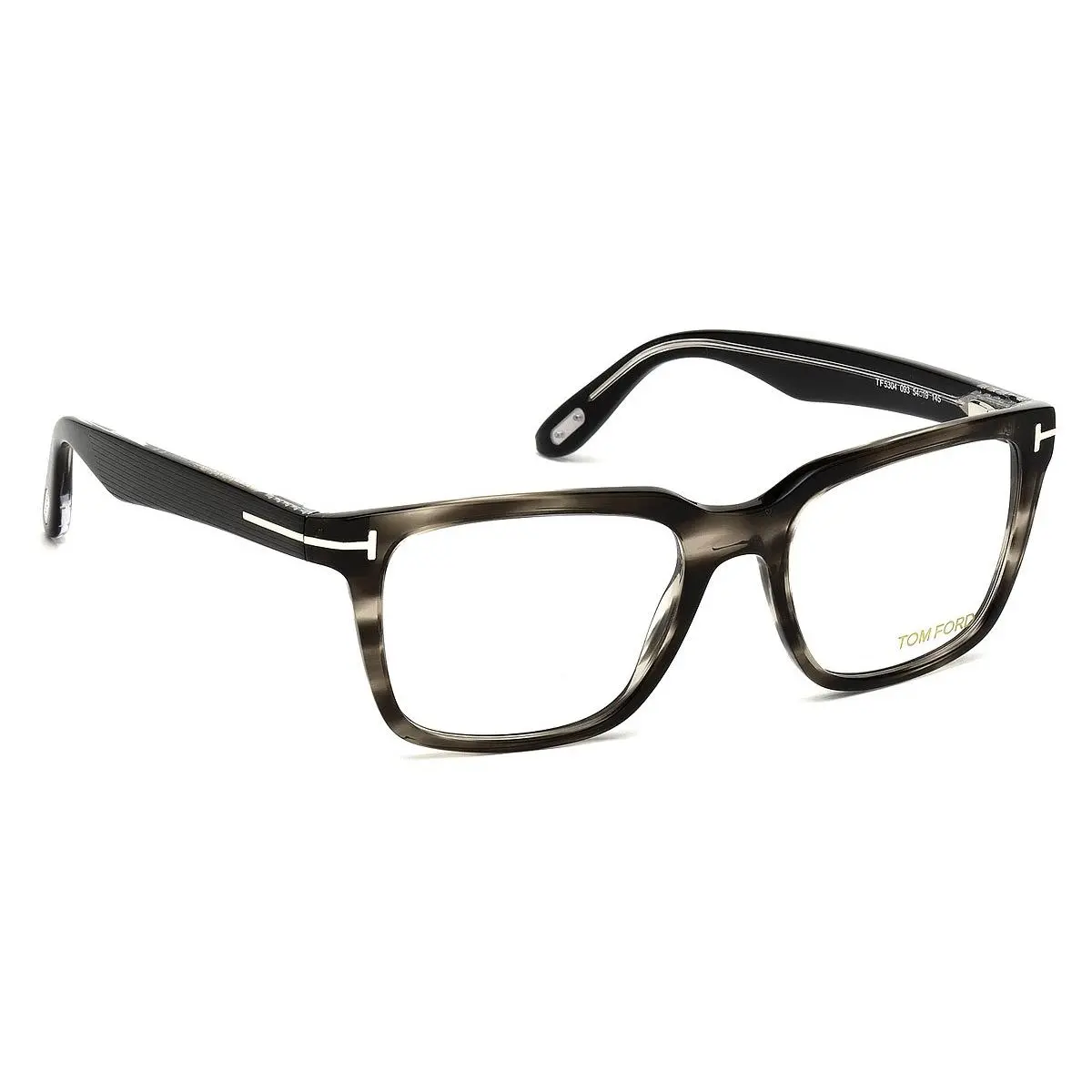 Tom Ford FT5304 Eyeglasses Shiny Striped Gray Geometric 54mm