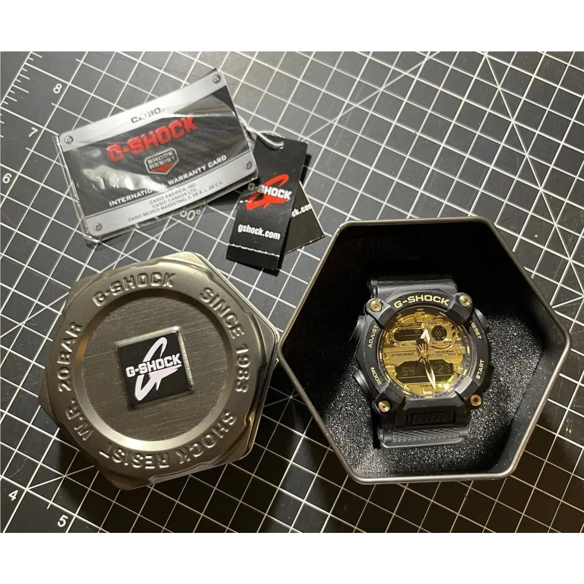 Casio G-shock Men`s Watch GA-900AG Quartz Sport Gold Black
