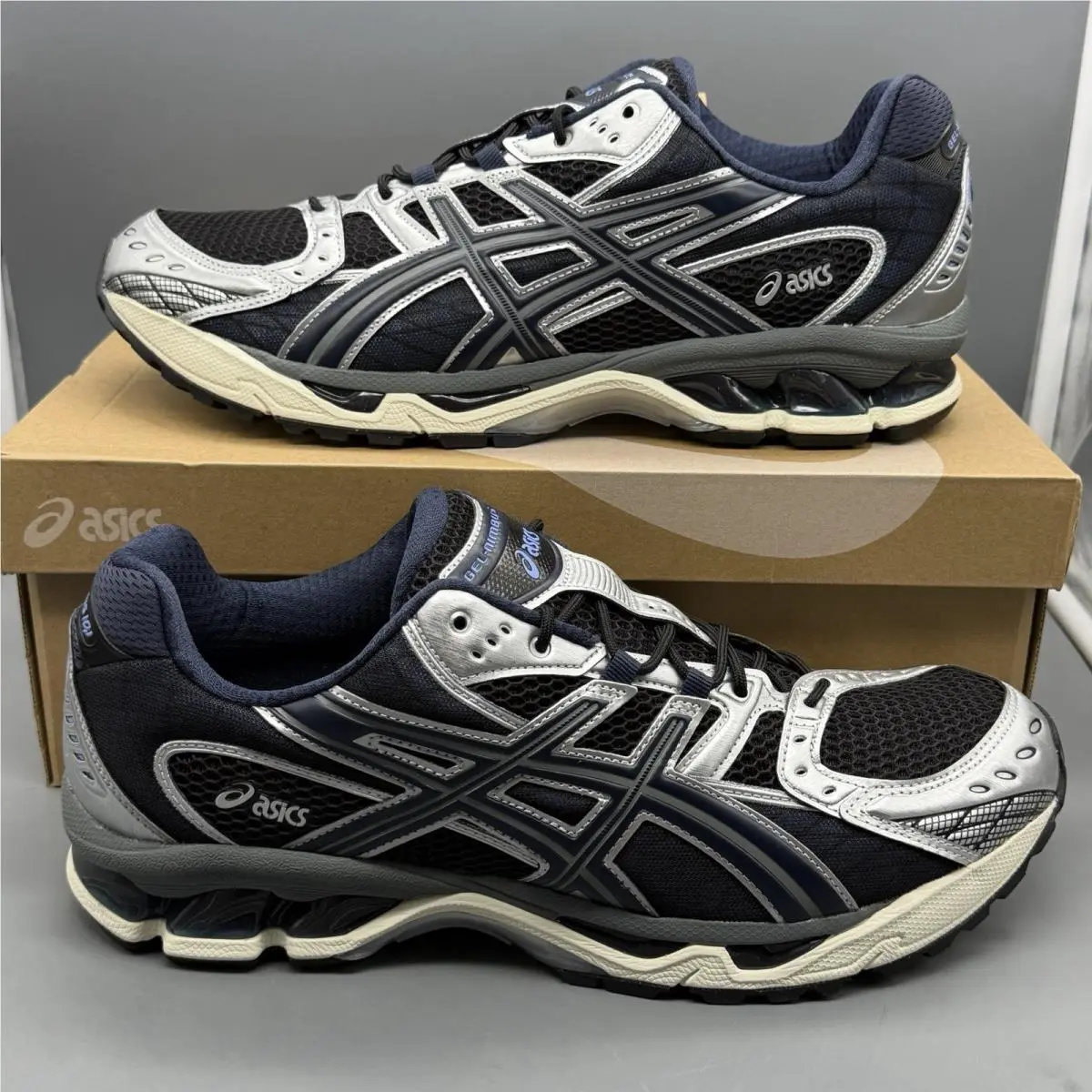 Asics Gel-nimbus 10.1 Mens 13 Running Training Casual Shoes Navy Black Silver