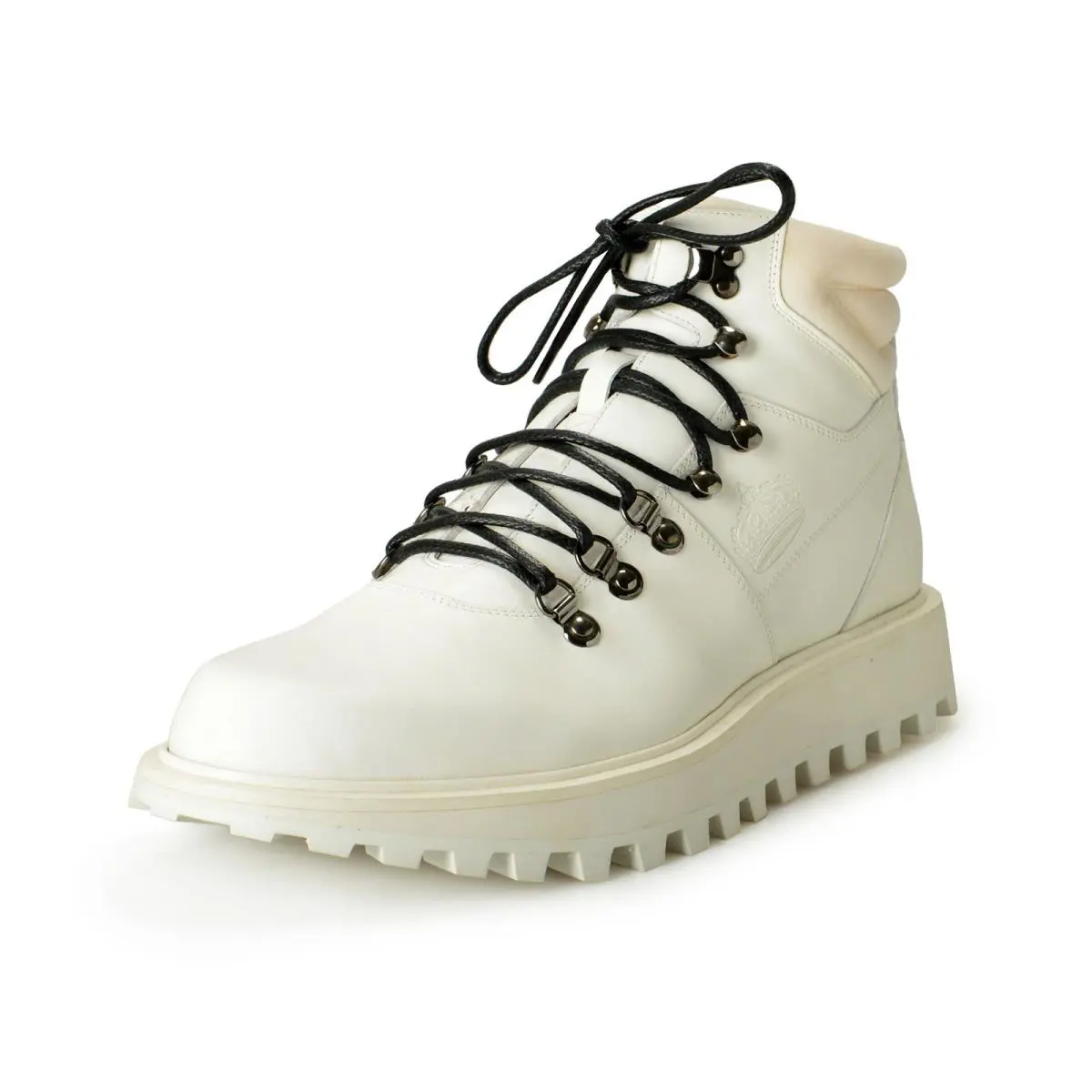 Dolce Gabbana Men`s White Leather Desert Combat Boots Shoes US 11 IT 10 EU 44
