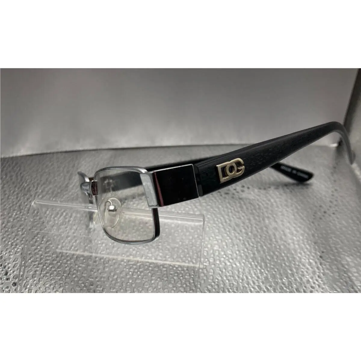 Dolce Gabbana D G Eyeglasses 9032 Silver Metal Front 52mm with Black Temples