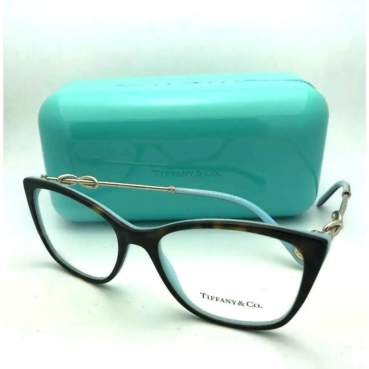 Tiffany Co. Eyeglasses TF 2160-B 8134 54-17 140 Tortoise Blue Gold Frame