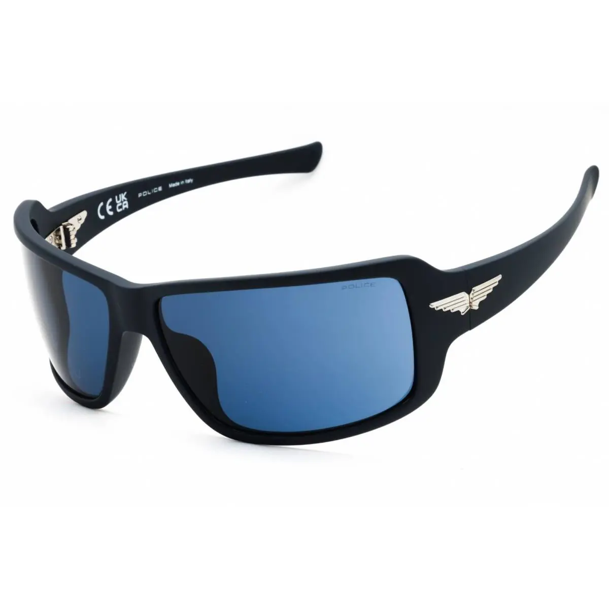 Men`s Sunglasses Dark Navy Full Rim Sport Wraparound Frame SPLN37M 0C03 by Police