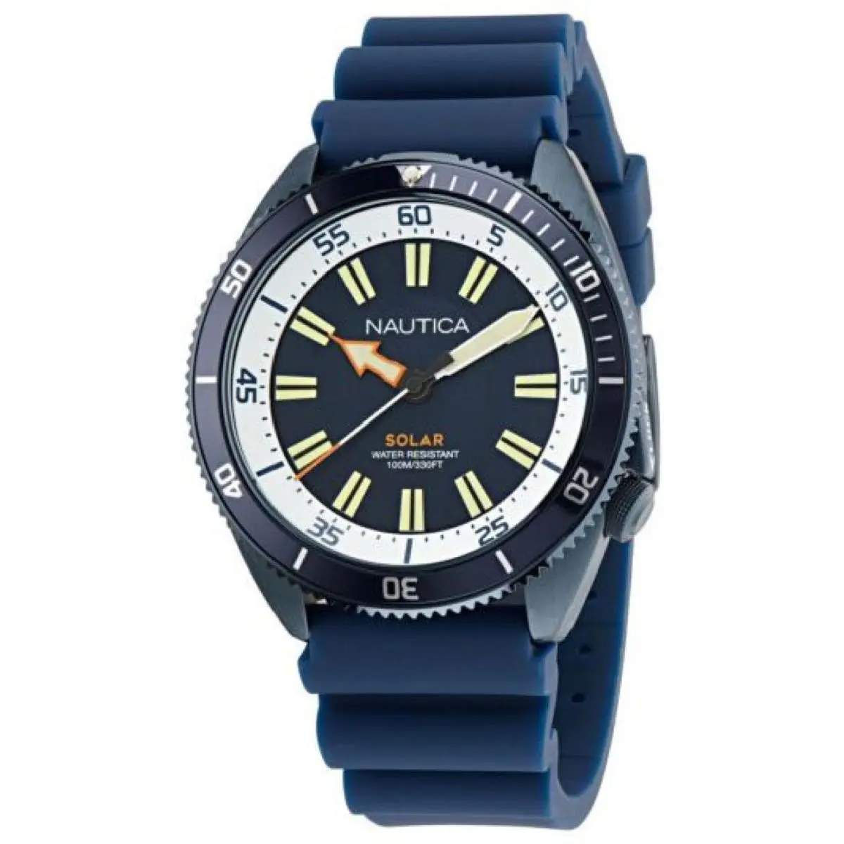 NAPNVS403 Men`s Vintage Solar Powered 44mm Silicone Strap Watch by Nautica