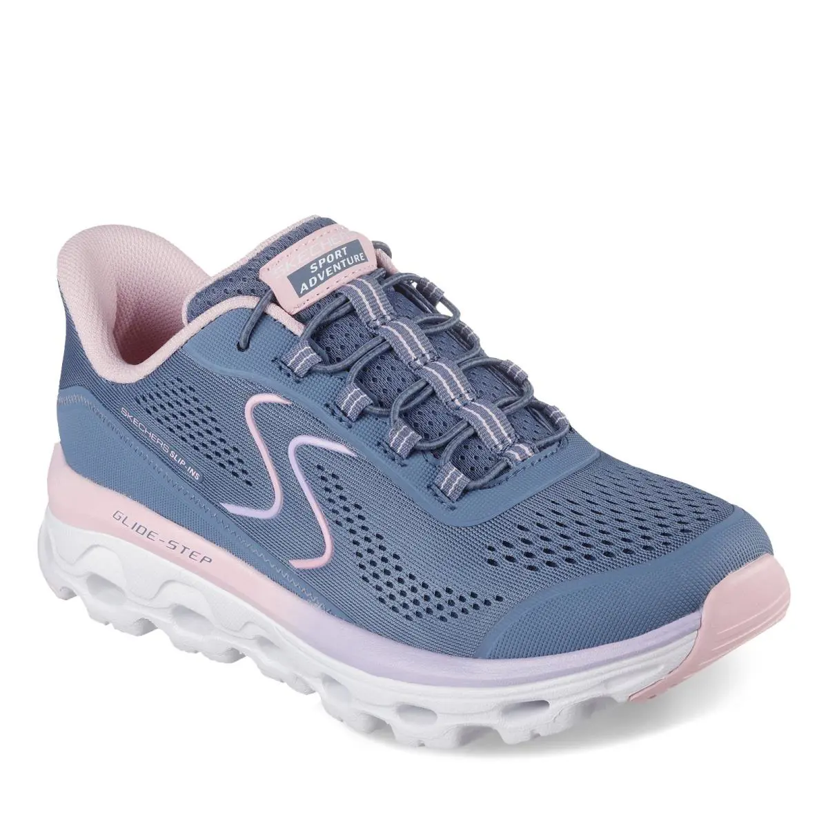 Women`s Skechers Slip-ins: Glide-step Sole Walking Shoe 180272-SLTP Slate Fabri - Slate