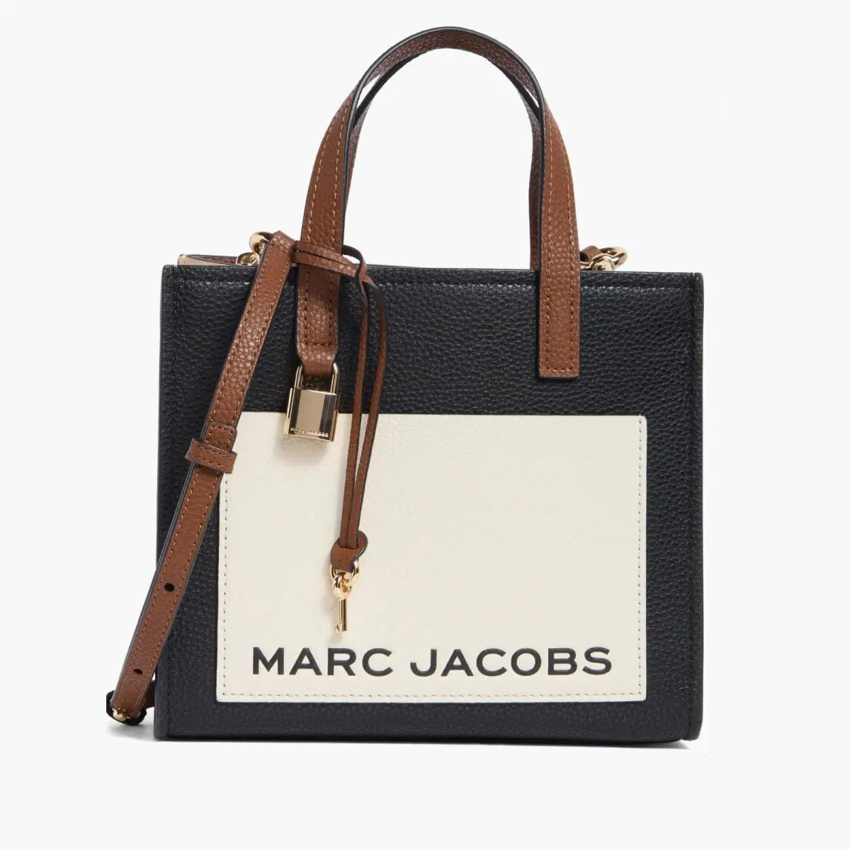 Latest Marc Jacobs Mini Grind Color Block Tote Purse Crossbody Bag