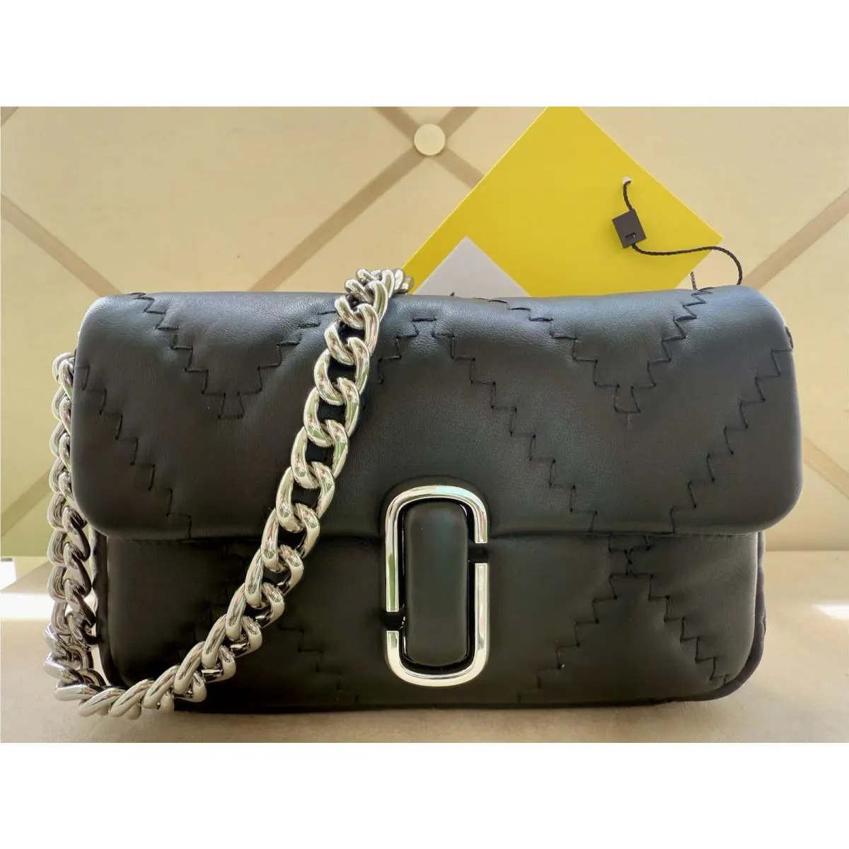 Marc Jacobs The Quilted Leather J Marc Mini Shoulder Bag Black 2F4HCR037H04