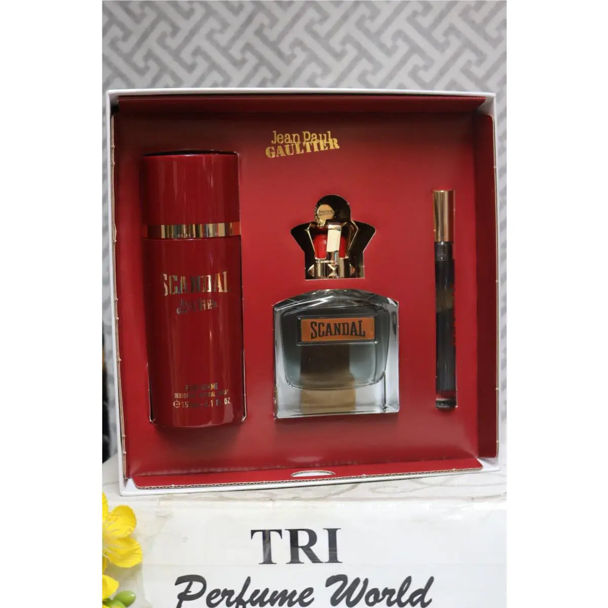 Scandal Jean Paul Gaultier Homme Set Edt Spray 3.4 + Deo. Spray 5.1 + Edt 10 ml