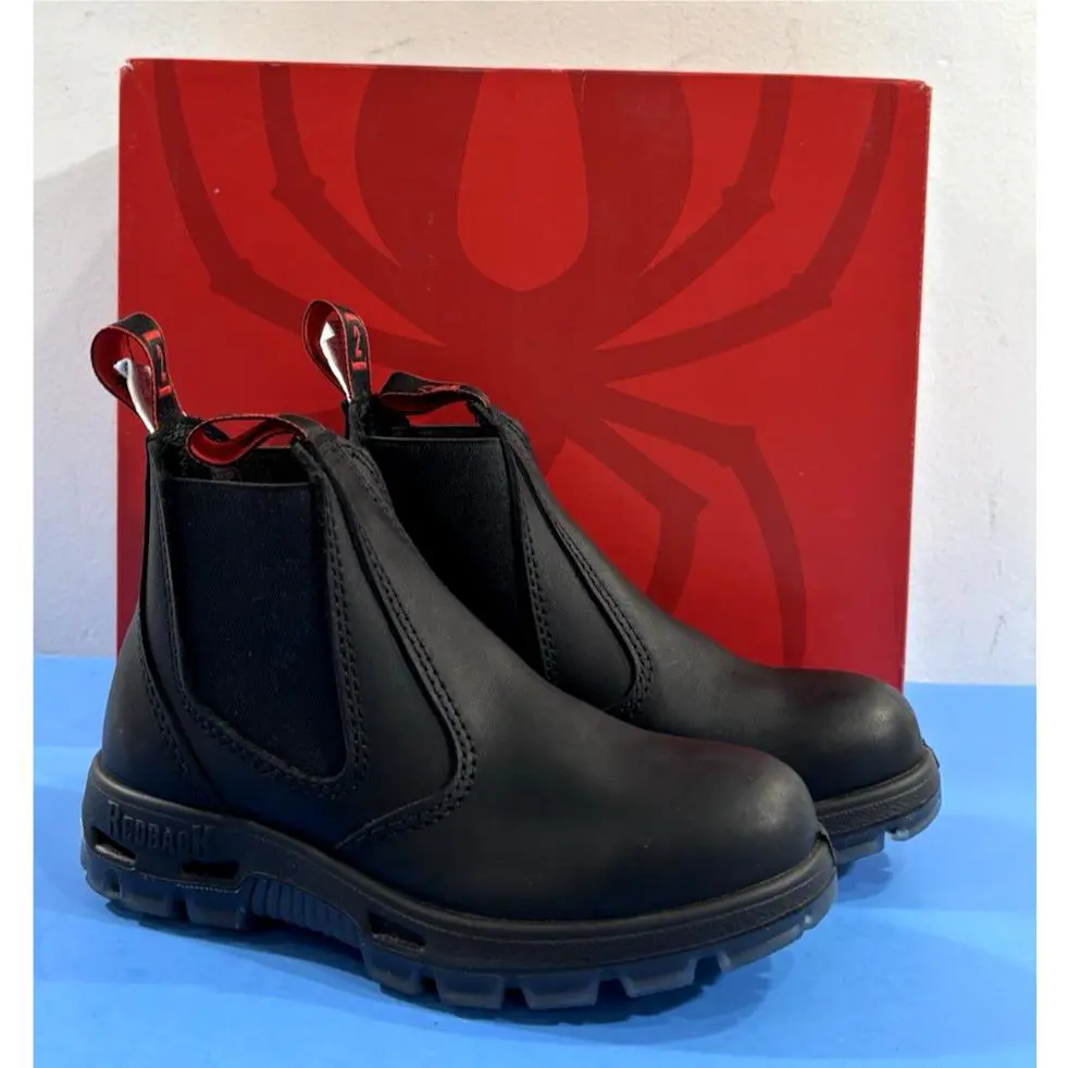 3 US Men`s Redback Bobcat Ubbk Soft Toe Boots Black Oil Kip