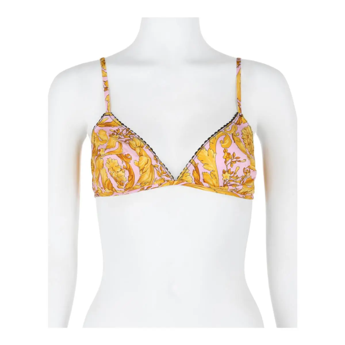 Versace Womens Barocco-print Triangle Bralette