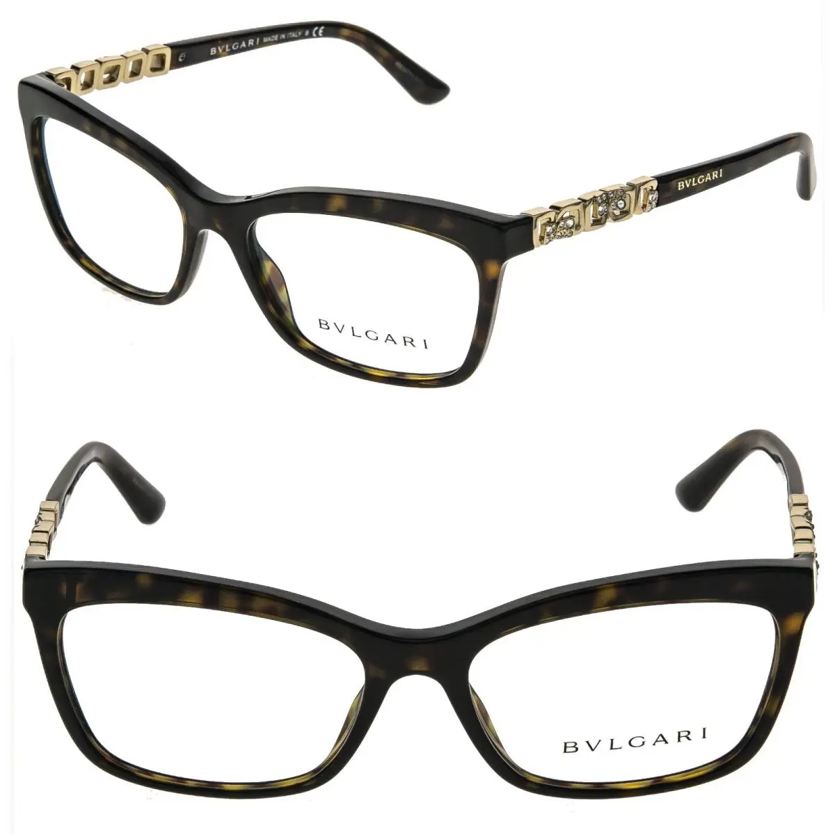 Bvlgari BV4116B Catene 4116 Brown Tortoise Gold Chain Optical Luxury Eyeglasses