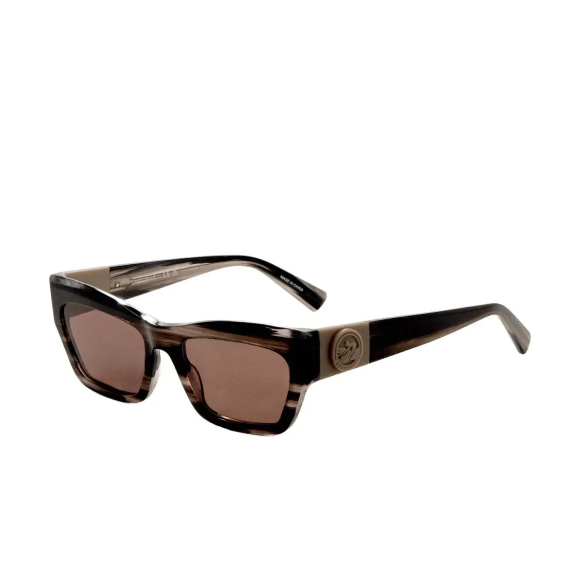 Women`s 53 mm Striped Black Sunglasses LO763S-008 by Longchamp