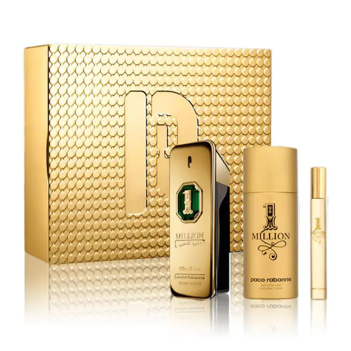 Paco Rabanne 1 Million Golden Oud Parfum Intense 3 Pc Gift Set - Gold
