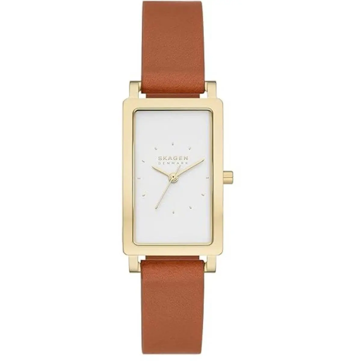 Skagen Women`s Analog Watch Hagen Lille White Dial Brown Leather Strap SKW3097