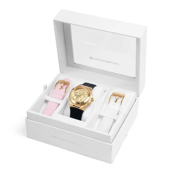 Technomarine Women`s TM-124022 Cruise 40mm Gold with 3 Straps Included