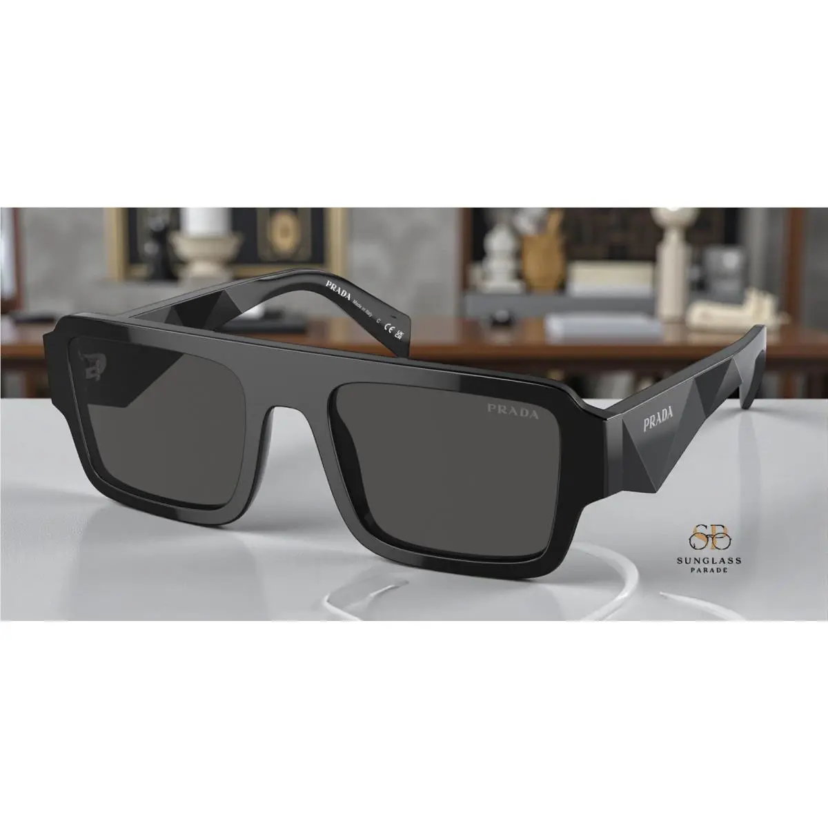 Prada PR A05S 16K08Z Black Dark Grey 53 mm Men`s Sunglasses
