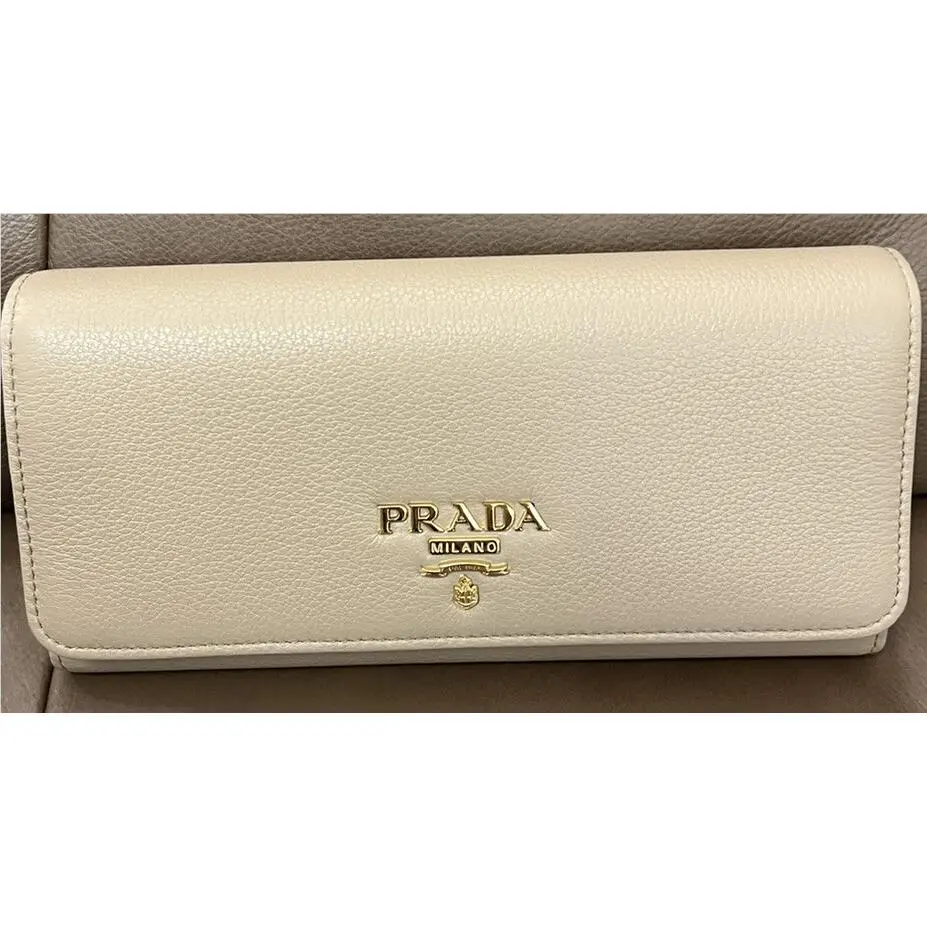 Prada Wallet Beige Vitello Grain Card Coin Wallet