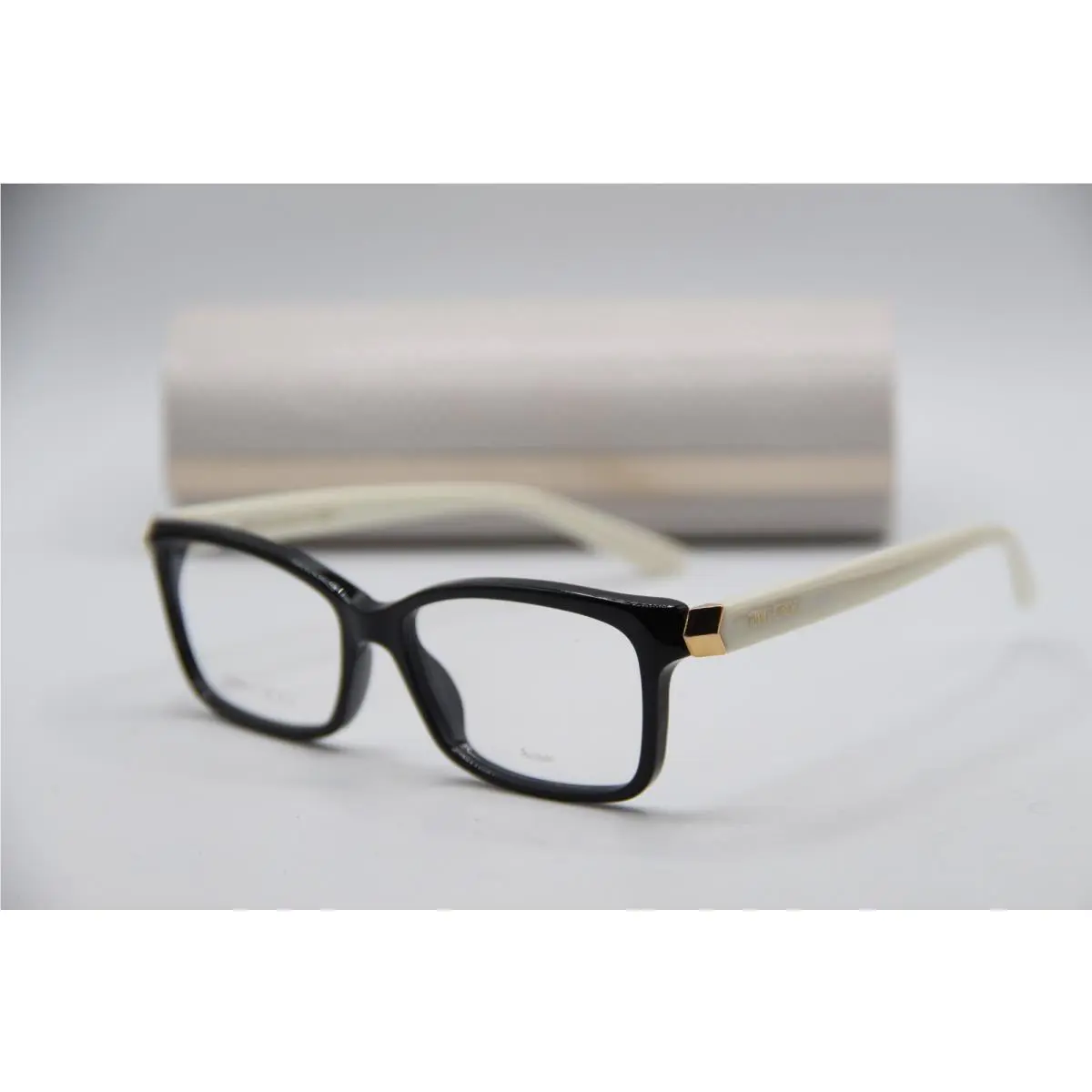 Jimmy Choo JC225 9HT Black White Designer Eyeglasses W/case 52-15
