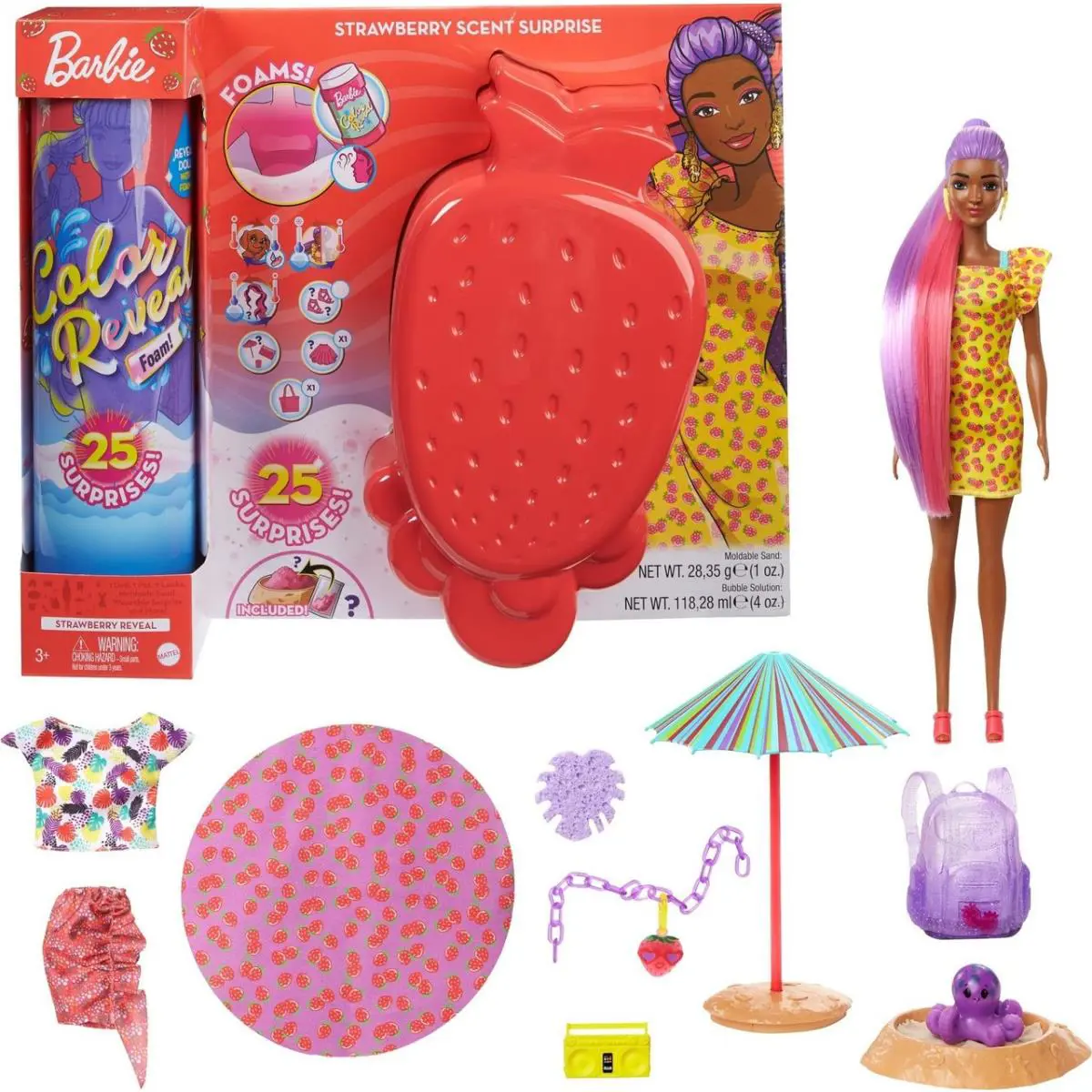 Barbie Color Reveal Foam Doll Pet Friend with 25 Surprises