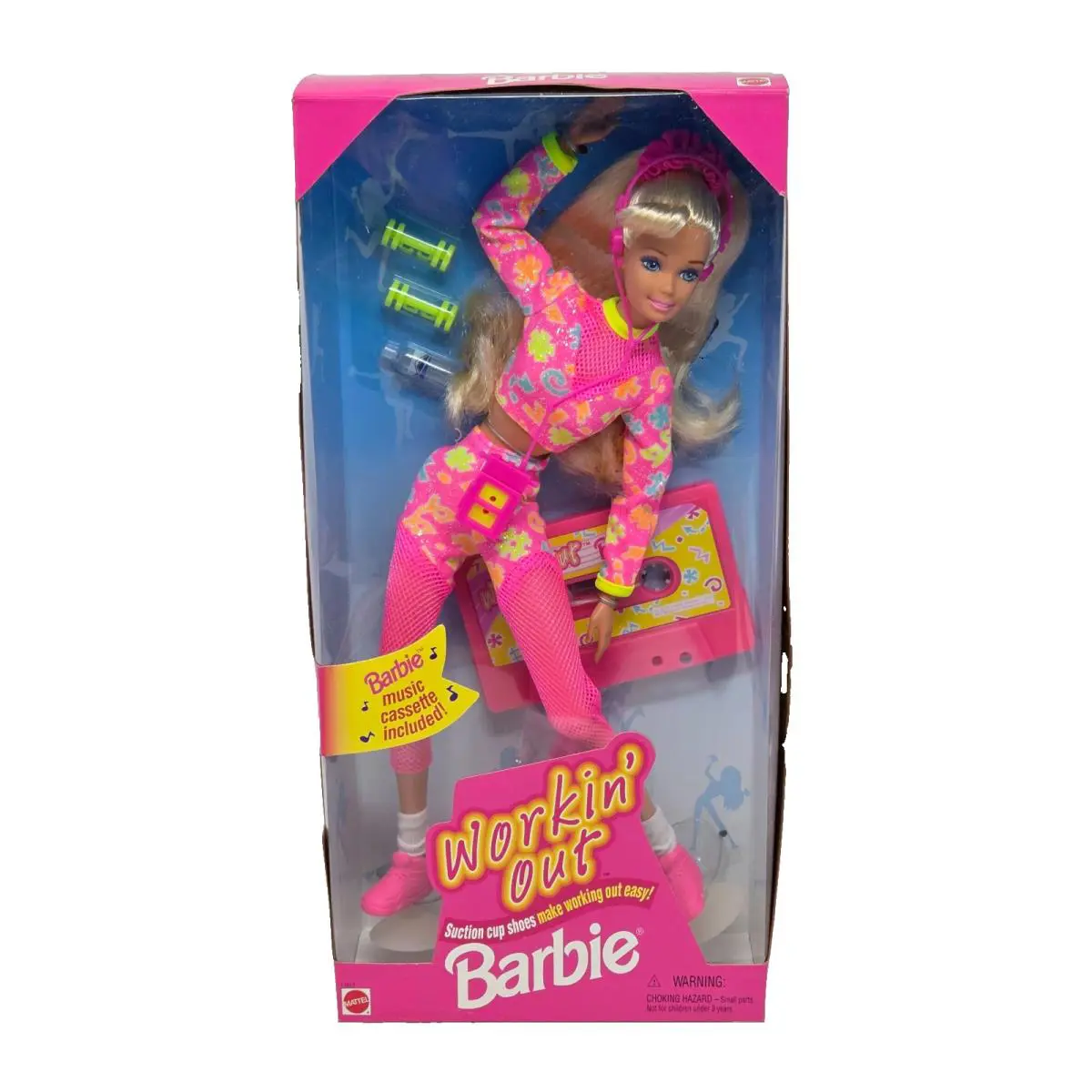 Vintage 1996 Workin Out Barbie Doll W Cassette IN Box 17317 Mattel L