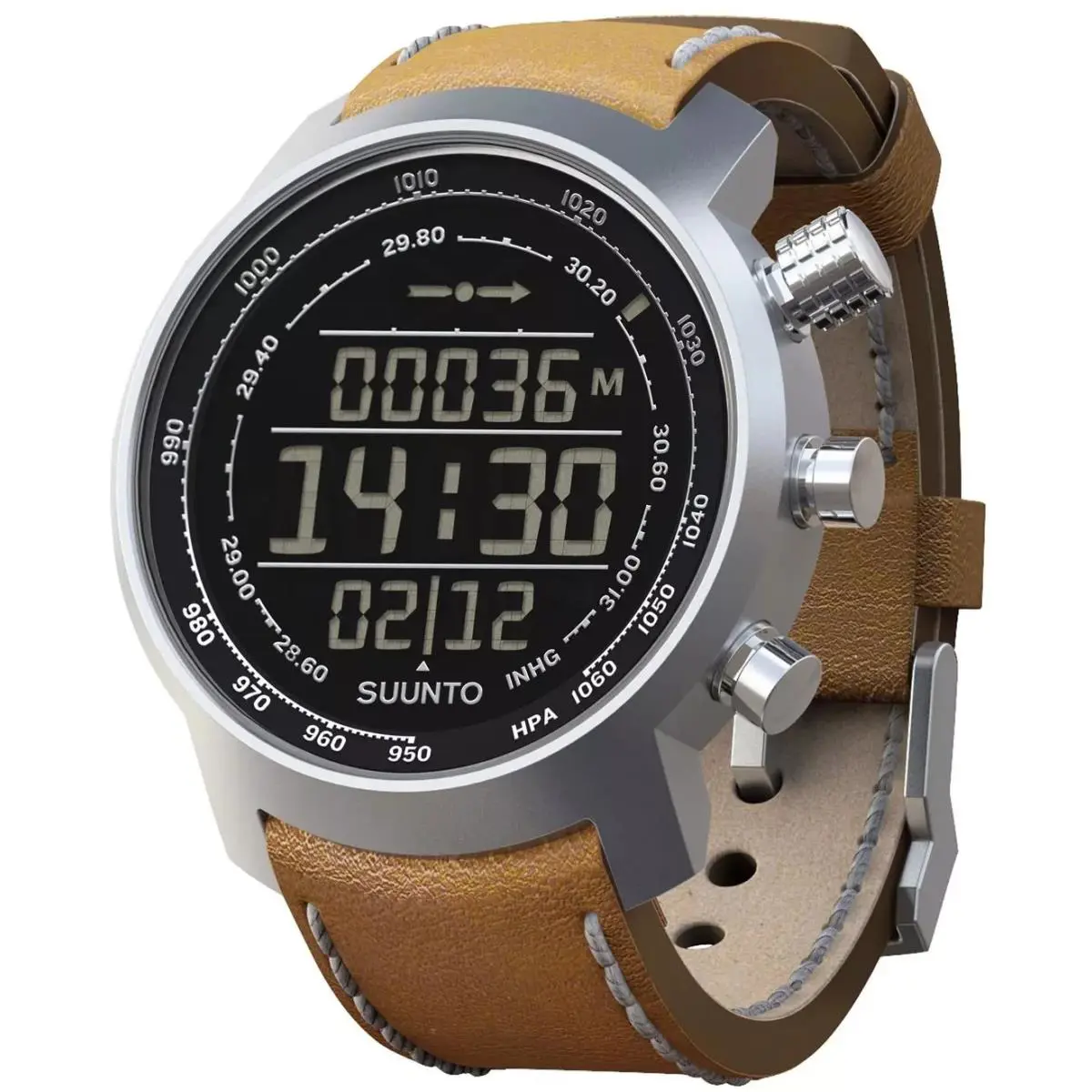 Elementum Terra Altimeter Barometer Brown Leather Watch SS018733000 by Suunto
