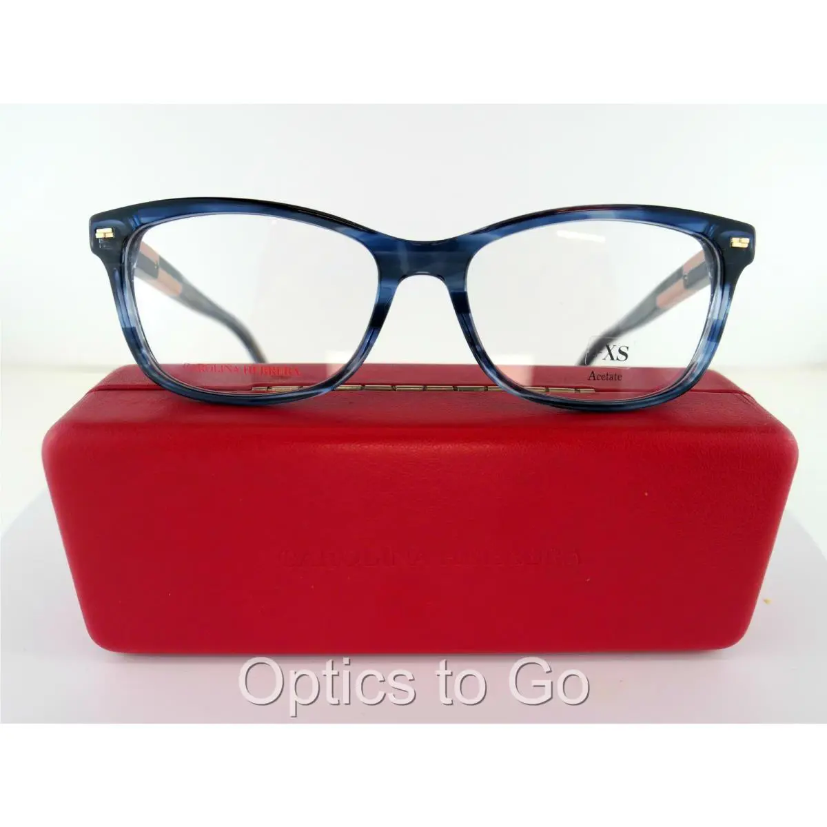 Carolina Herrera Her 0160 Clear Blue Horn C: 381 54-16-145 Eyeglasses Frames
