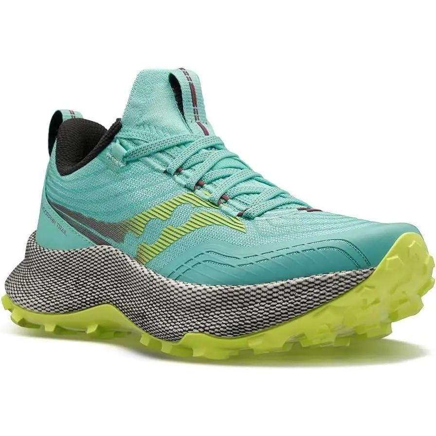 Women`s Saucony Endorphin Trail Hiking Shoes Size 7.5 Mint/teal S10647 - Teal, Manufacturer: Cool Mint/Acid