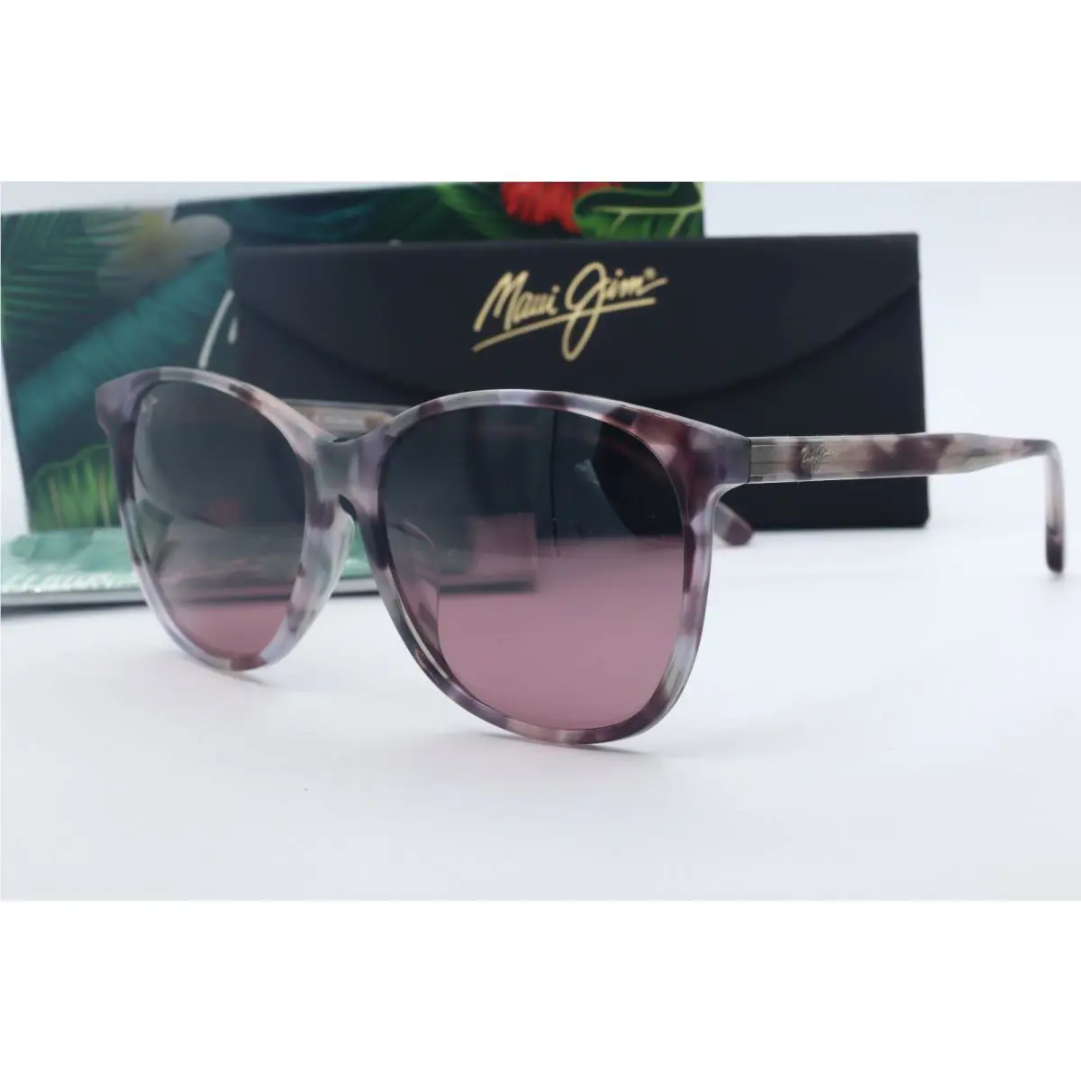 Maui Jim Isola MJ 821-28E Tortoise Square Sunglasses Maui Rose Polarized Lenses