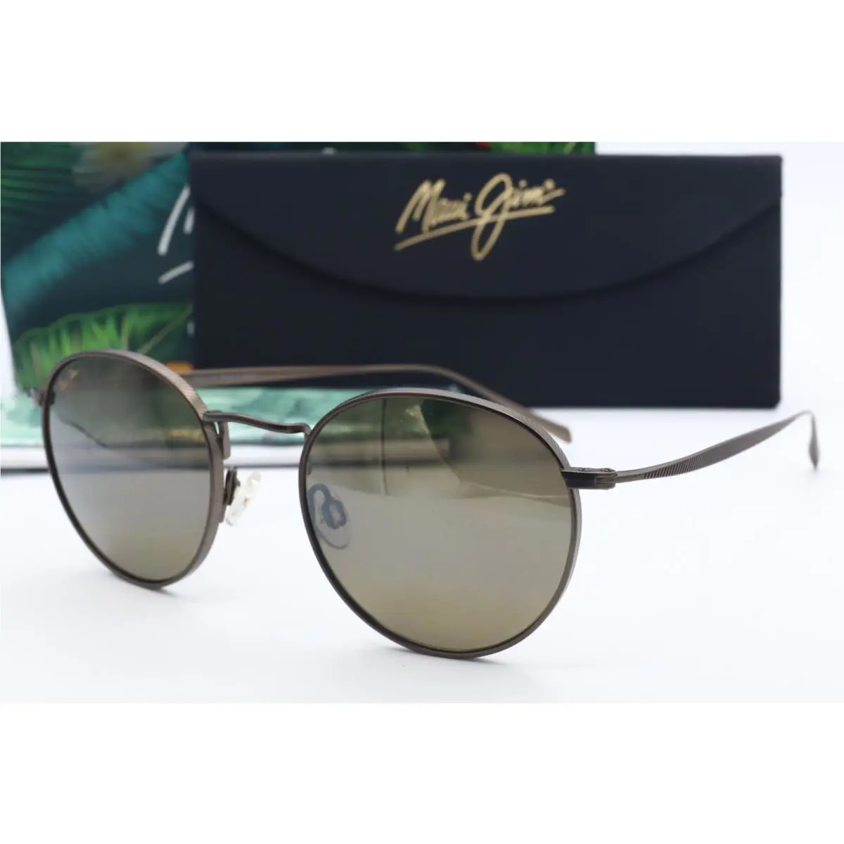 Maui Jim Nautilus MJ 544-20C Brown Round Sunglasses Brown Polarized Lenses 50mm