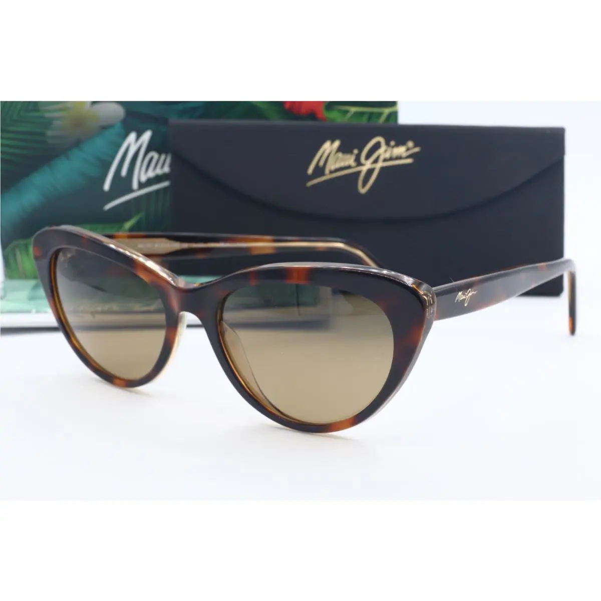 Maui Jim Kalani MJ 818-10N Tortoise Cat Eye Sunglasses Brown Polarized Lenses 54