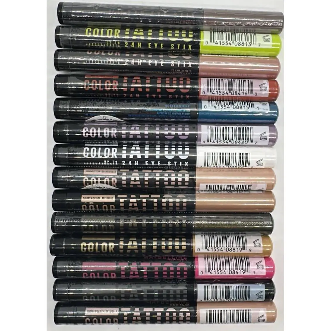 11PC Maybelline Color Tattoo 24HR Eye Stix Set NO Color Repeats