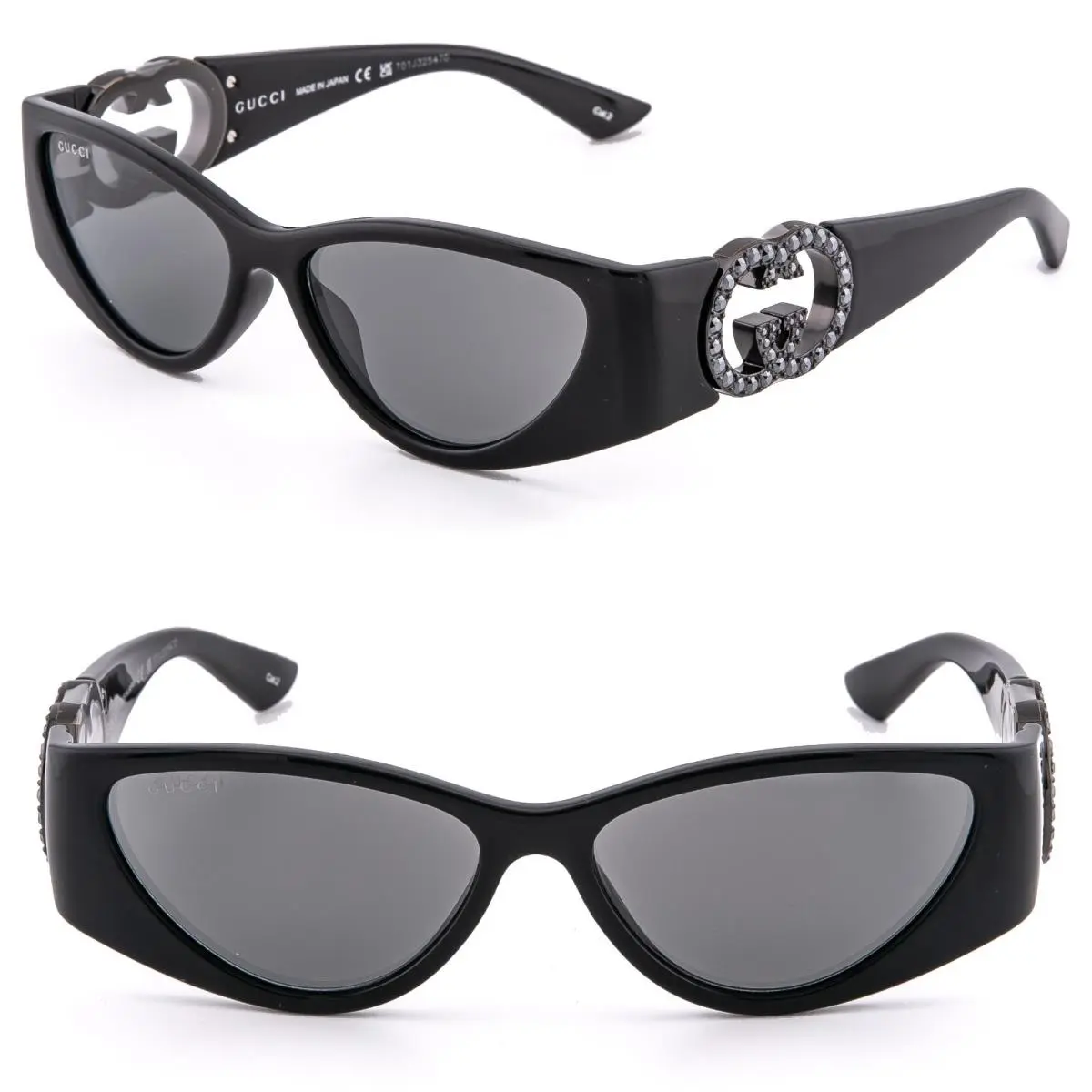 GG1824S Black Cat Mask 1824 GG Crystal Logo Sunglasses 004 by Gucci