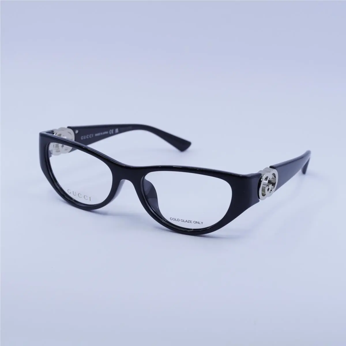 Gucci GG1825O 1825 Black Silver GG Logo Cat Unisex Eyeglasses Optical 54mm 001