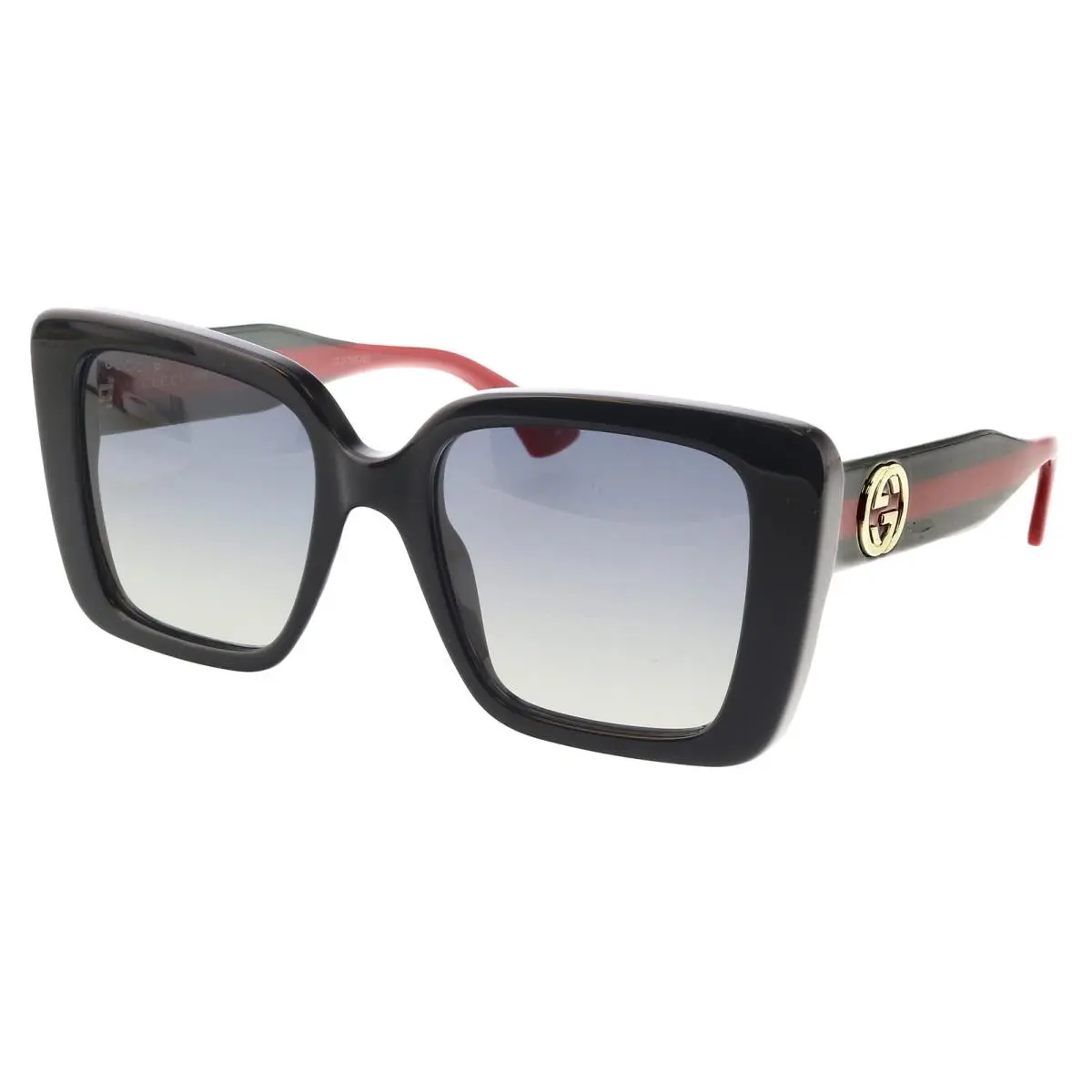 Gucci GG1861S-005 Black Green Red Square Ladies Sunglasses