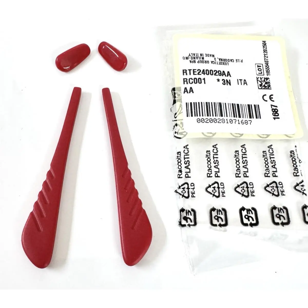 Ray Ban Ferrari RB3762m Scuderia Sunglasses Replacement Red Temple Tips Nose Pad - Red