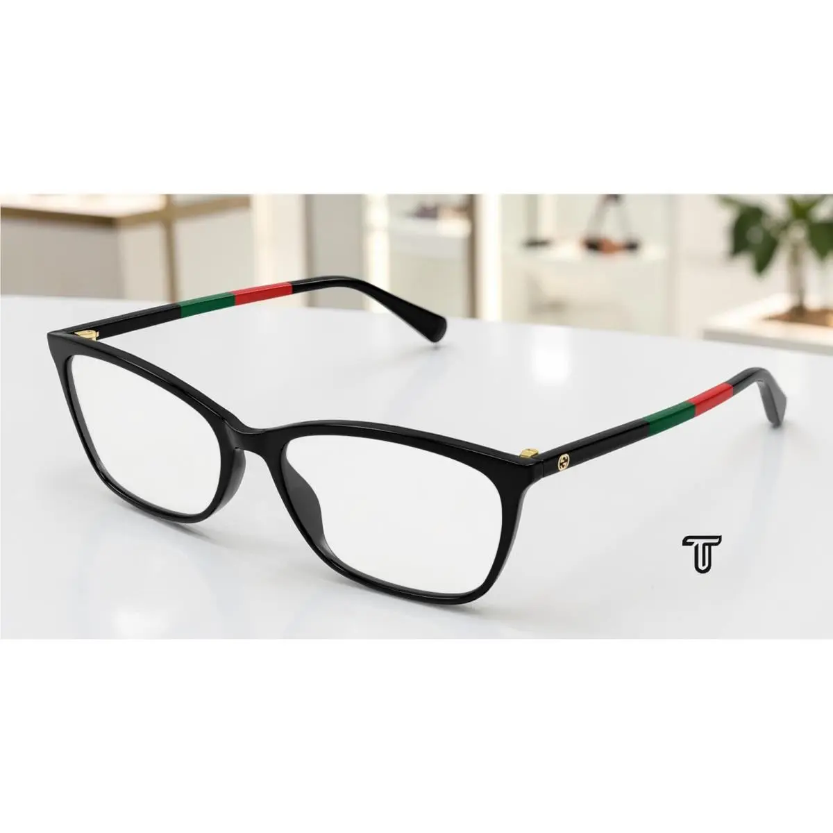 GG1930O 003 Rectangular Squared Black Demo Lens 55 mm Women`s Eyeglasses by Gucci