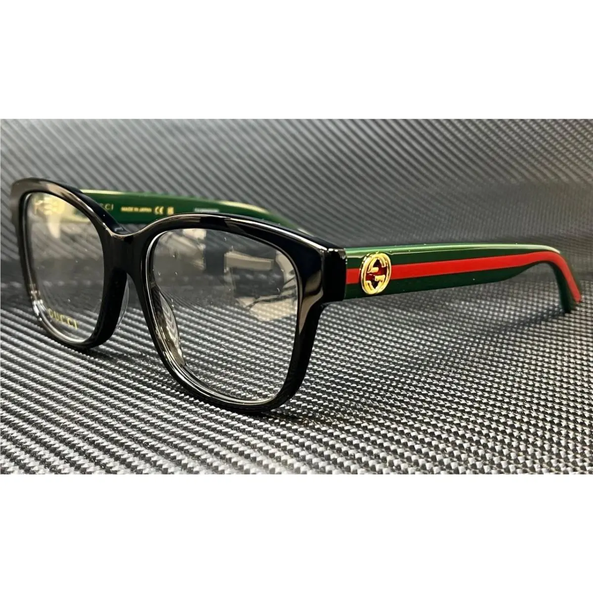 Gucci GG0038ON 011 Black Green / Red Women`s 54 mm Eyeglasses
