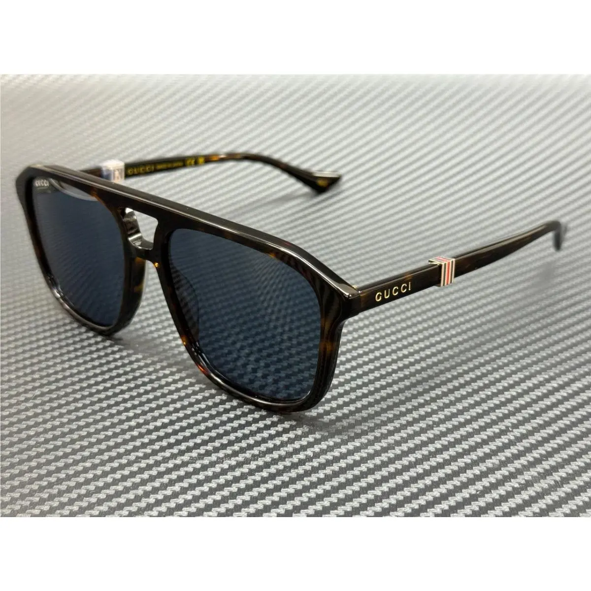 Gucci GG1494S 002 Brown Havana Blue Unisex Large 57 mm Sunglasses
