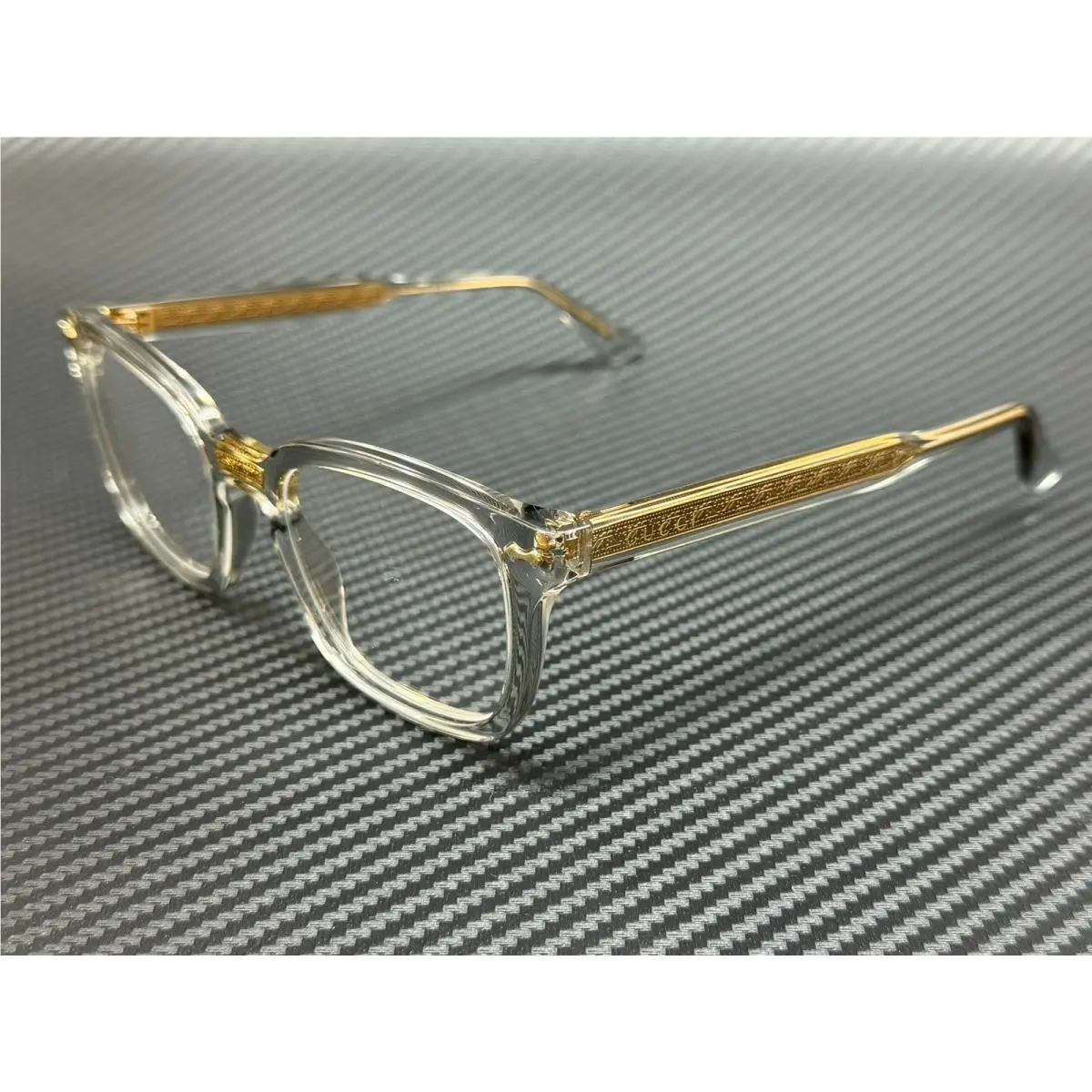 Gucci GG0184O 005 Grey Transparent Unisex Eyeglasses 50 mm