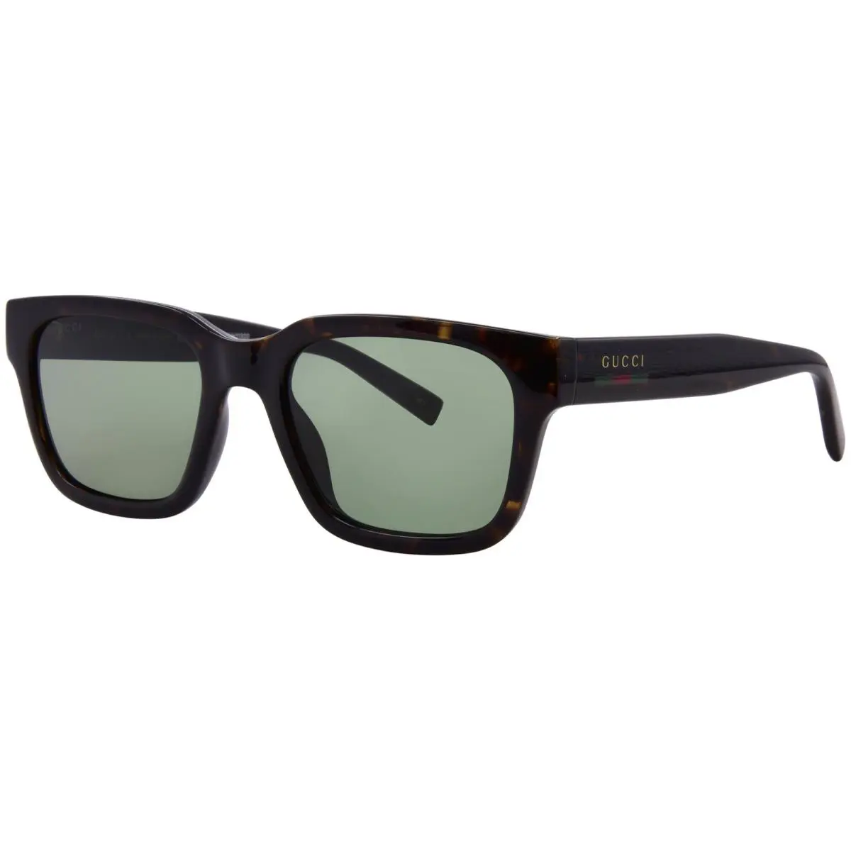 Gucci GG1857S 002 Sunglasses Men`s Havana/green Lenses Rectangle Shape 55mm