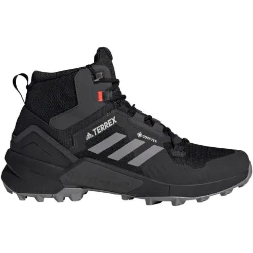 Adidas Men`s Terrex Swift R3 Mid Gore-tex Hiking Boots Black / Grey / Red FW2762 - Core Black/ Grey Three/ Solar Red