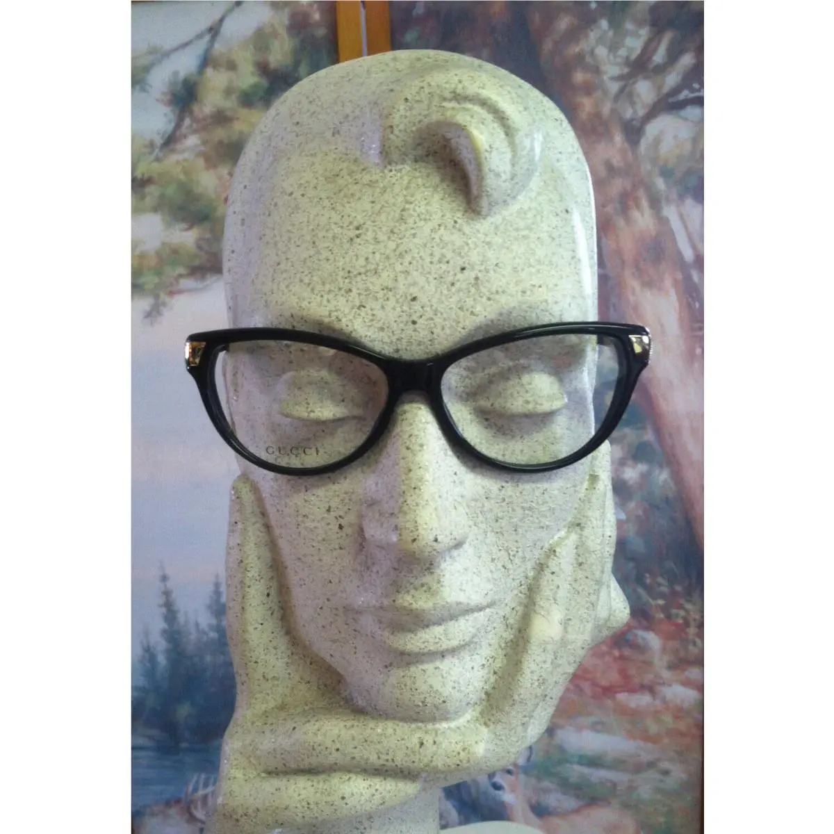 Gucci GG 3652 Anw Black Gold 54mm Glasses Frames Italy Rx-able