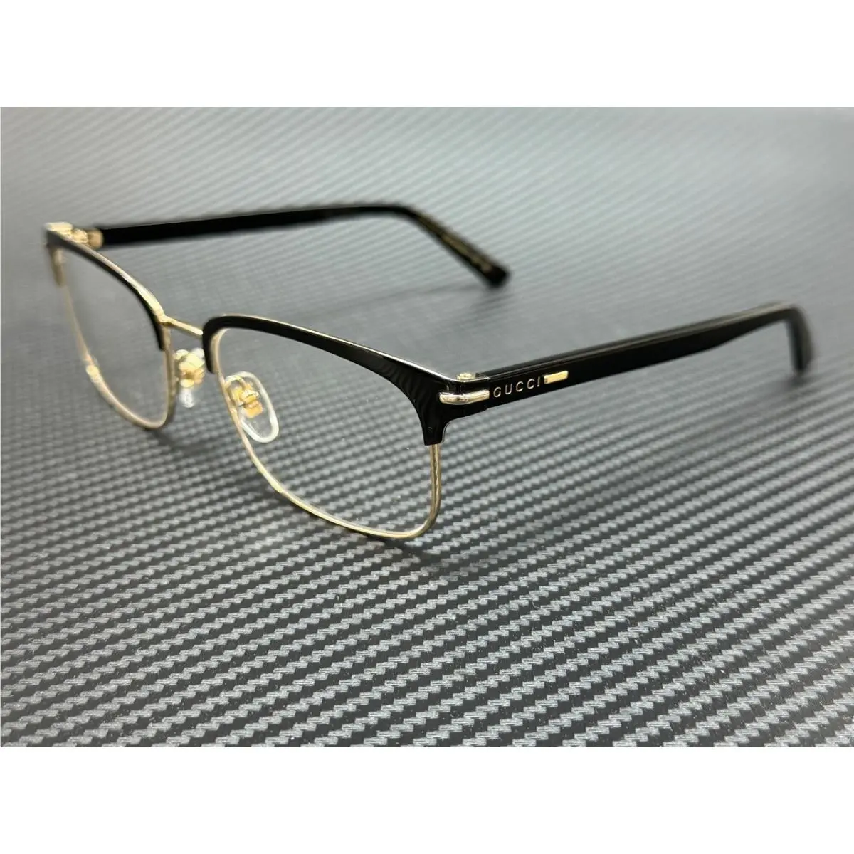 Gucci GG1448O 001 Black Gold Men`s Medium 56 mm Eyeglasses