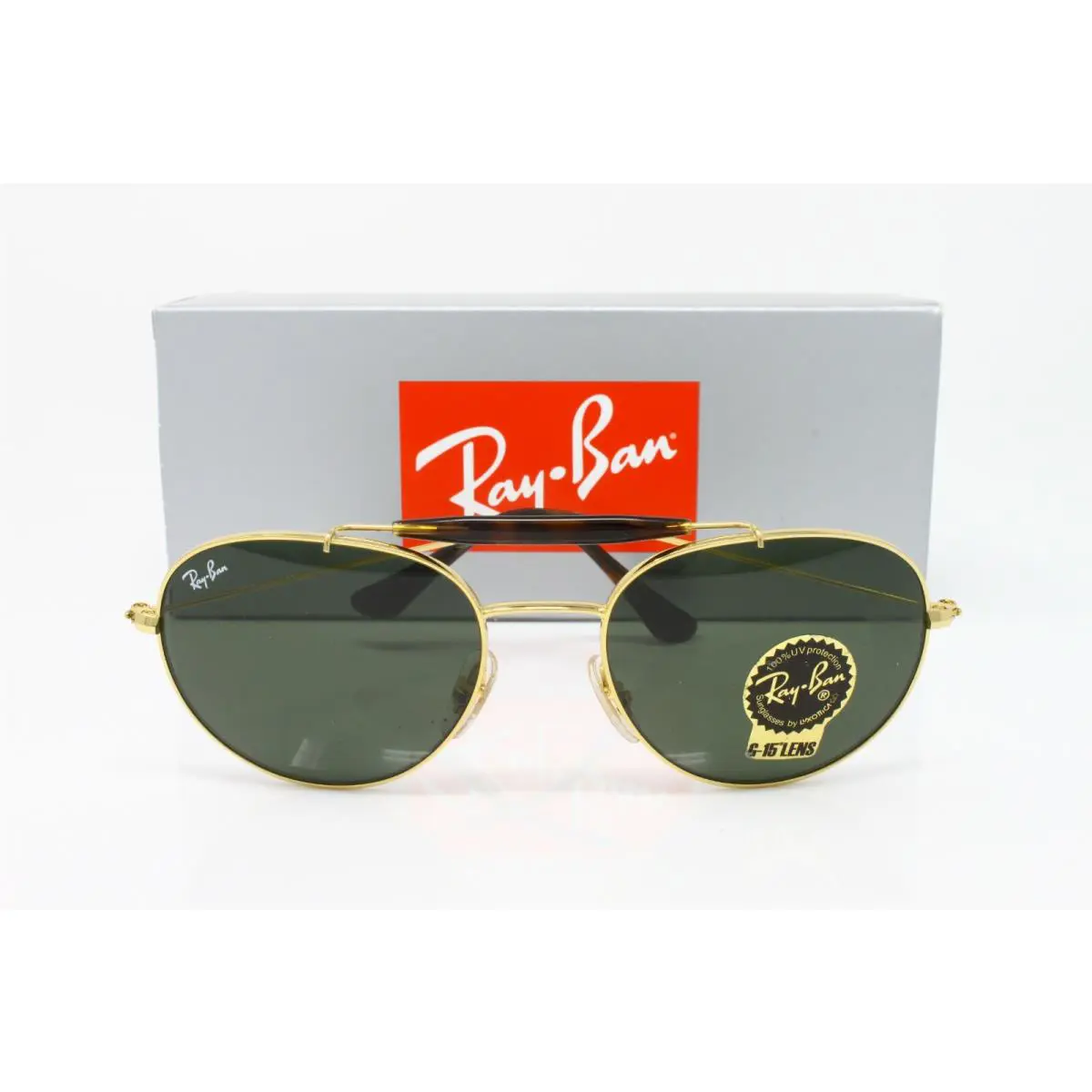 Ray Ban RB3540 001 Round Gold-G-15 Green Lens 56mm Metal Unisex Sunglasses
