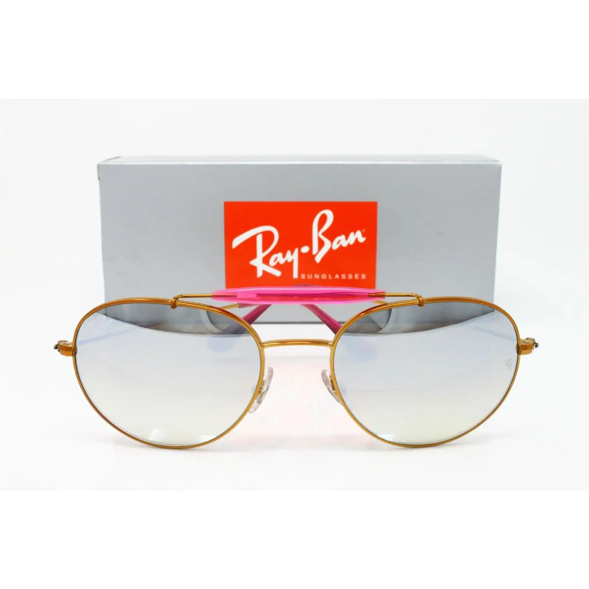 Ray Ban RB3540-1989U Round Shiny Bronze-mirrored Lens 53mm Women`s Sunglasses