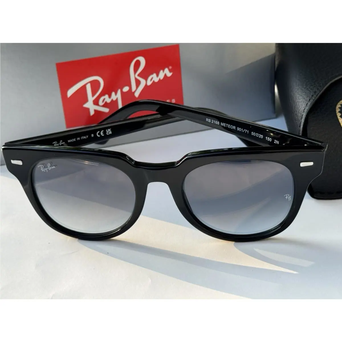Ray-ban RB2168 901/71 Meteor Black Light Gray Gradient Sunglasses 50mm